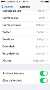 Desactivar los sonidos que no sea imprescindibles Desactivar sonidos