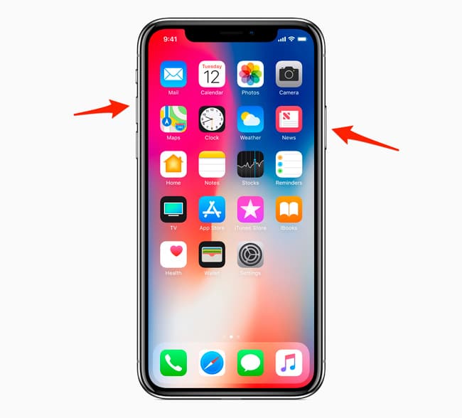 Screenshots en iPhone X