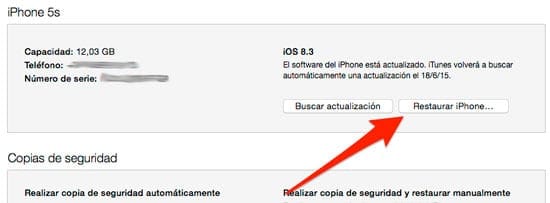 Restaurar iPhone para eliminar Jailbreak