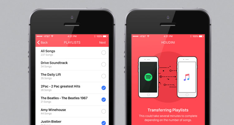 Houdini, app para pasar PlayList de Spotify a Apple Music
