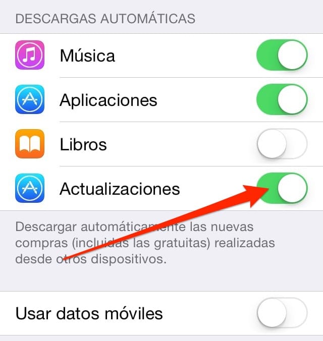 Activar actualizaciones automáticas de apps en iPhone, iPad y iPod Touch