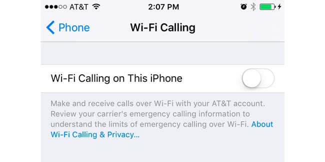 Llamadas WiFi IOS 9 Beta 5