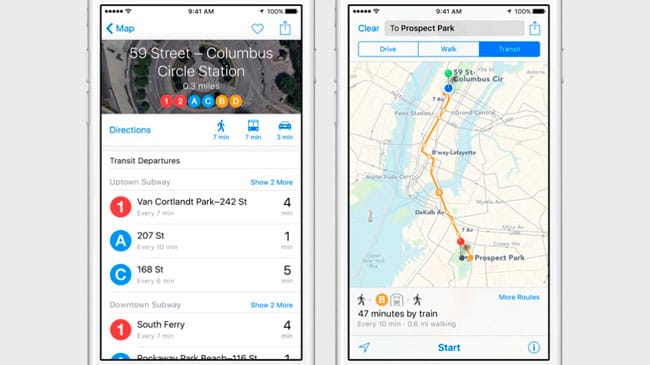 Apple Maps en iOS 9