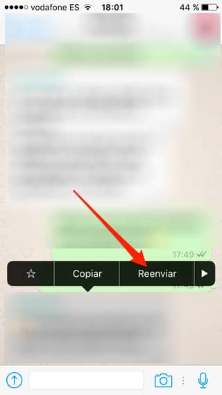 Reenviar en WhatsApp para iPhone