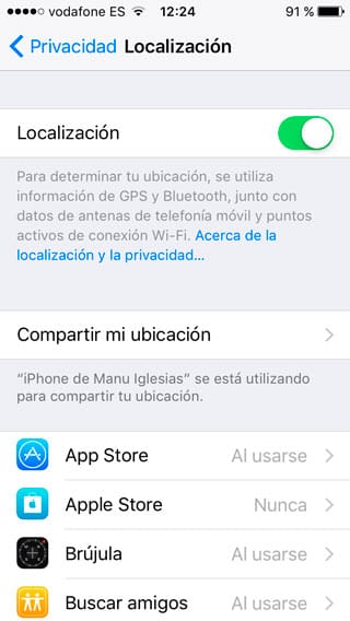 Limitar servicios localización iOS 9