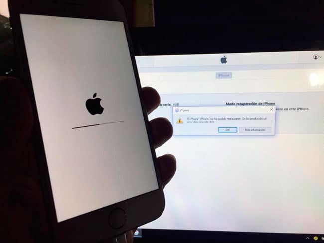 Error 53 en un iPhone 6 iPhone con Error 53