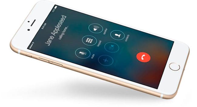 Pantalla de opciones de llamada de un iPhone