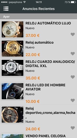 Pantallazo de anuncios recientes Anuncios recientes en TodoGadget