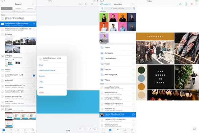 Dropbox para iPad