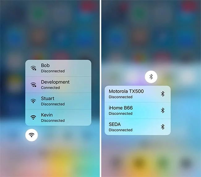 3D Touch en el Centro de Control de iOS