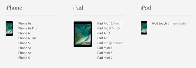 iPhone y iPad compatibles con iOS 10