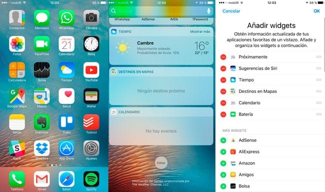 Configurar widgets en iOS 10