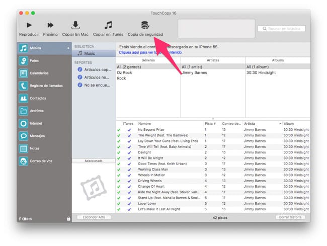 Copia de seguridad de música