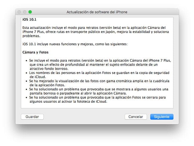 iOS 10.1 novedades