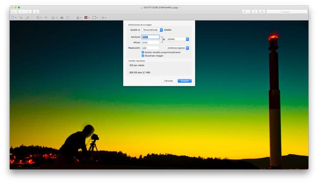 Cómo cambiar el tamaño de una foto en Mac