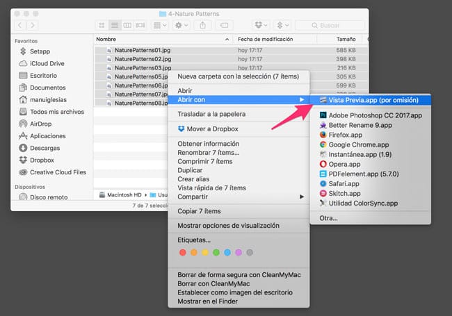 Abrir con Vista Previa