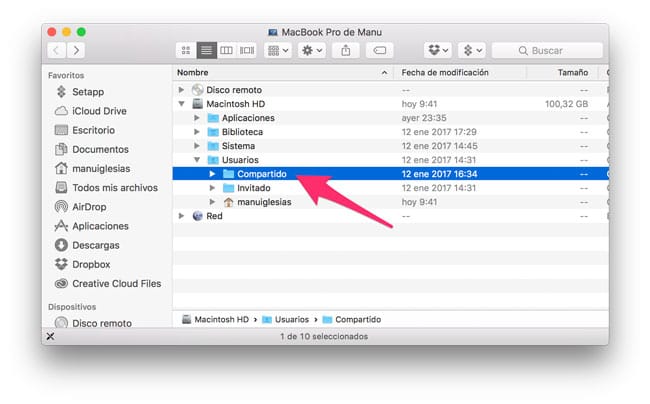 Presta atención a Universidad Abundantemente Cómo compartir archivos entre cuentas de usuarios de un Mac