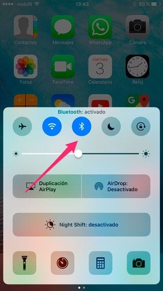Activar Bluetooth en iPhone