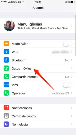 Ajustes - Datos Móviles