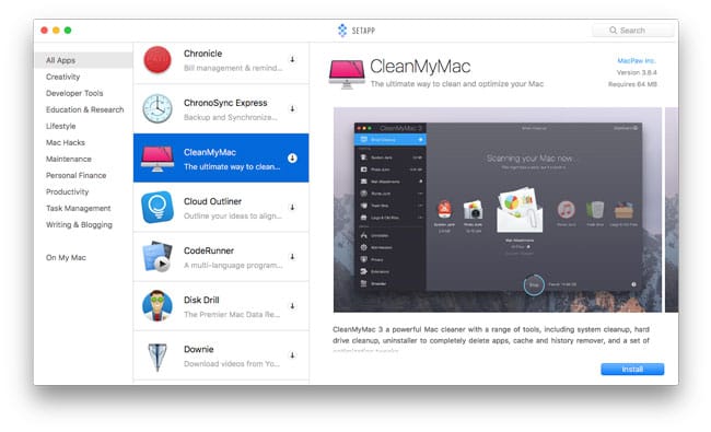 Setapp nueva interfaz