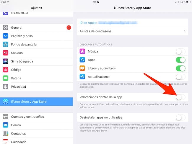 Bloquear peticiones de valoraciones dentro de apps en iOS