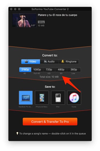 Calidad de salida del vídeo
