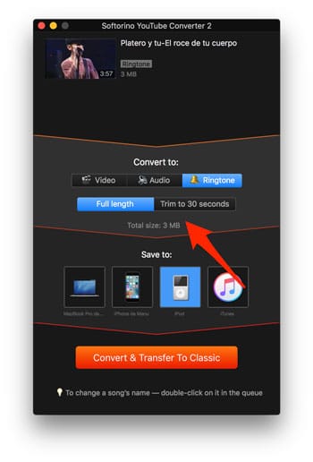 Convertir tono de llamada