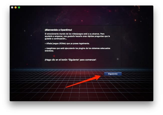 Pantalla bienvenida OpenEmu