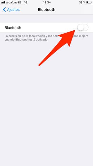 Apagar Bluetooth por completo en iOS 11