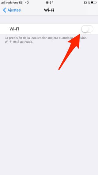 Apagar WiFi por completo en iOS 11