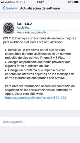 iOS 11.0.2 descripción