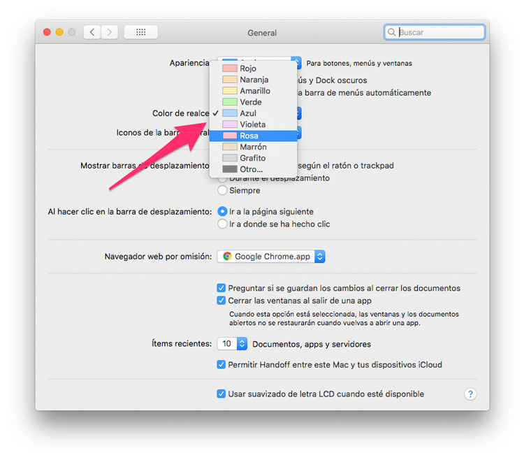 Cómo cambiar el color de realce en Mac