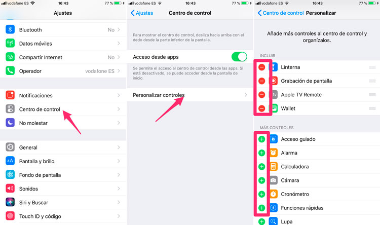 Personalizar el Centro de Control de iOS