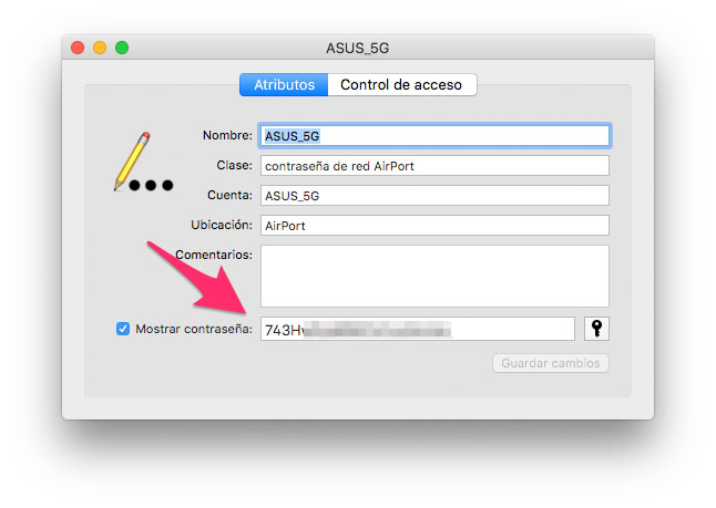 Password WiFi desde el Llavero de Mac