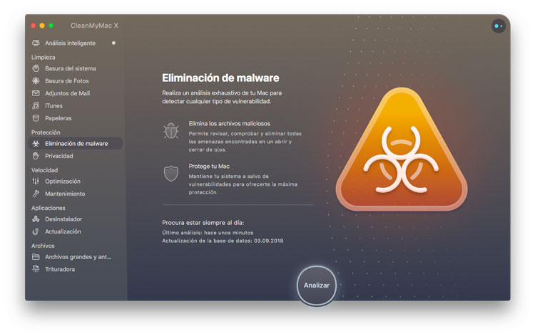 Módulo para eliminar malware con CleanMyMac X