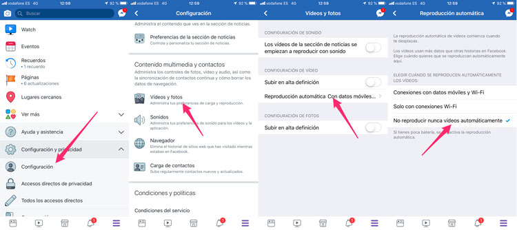 Cómo desactivar la reproducción automática de vídeos en la app de Facebook para iPhone y iPad