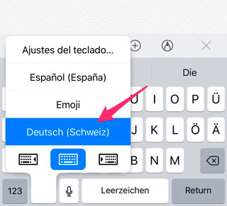 Cambio rápido de idioma del teclado de iPhone/iPad