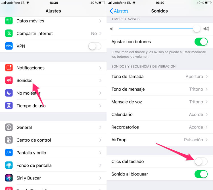 Cómo quitar el sonido del teclado del IPhone