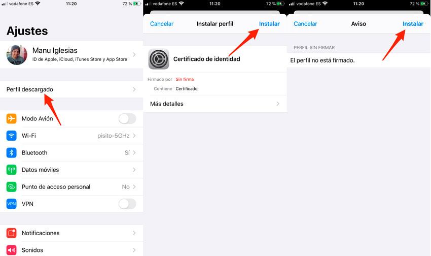 Cómo instalar un certificado digital en iPhone y iPad