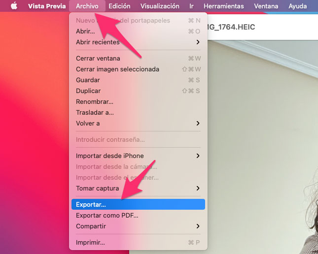 Exportar con Vista Previa