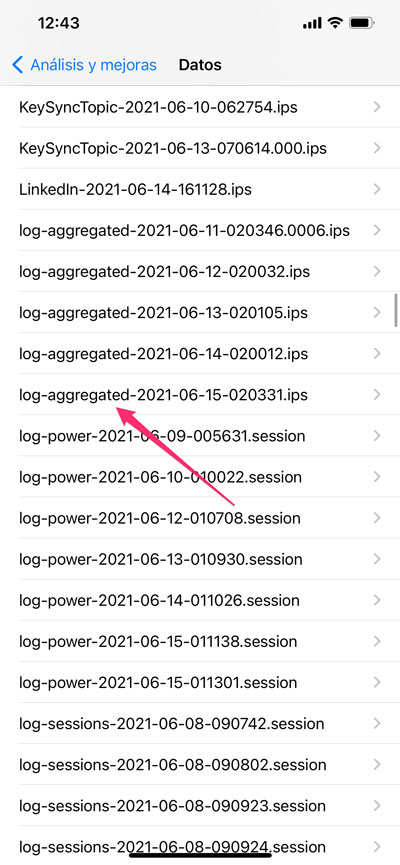 Log Aggregated de iOS