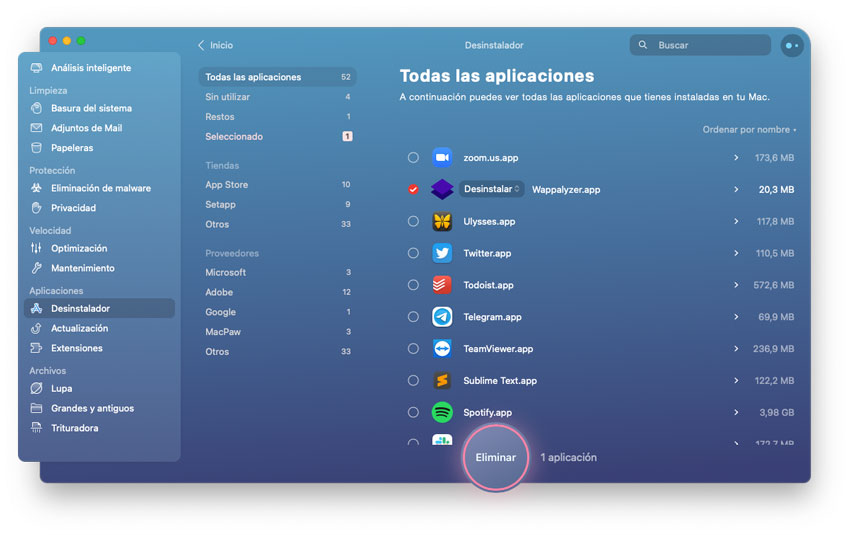 Desinstalar aplicaciones en Mac