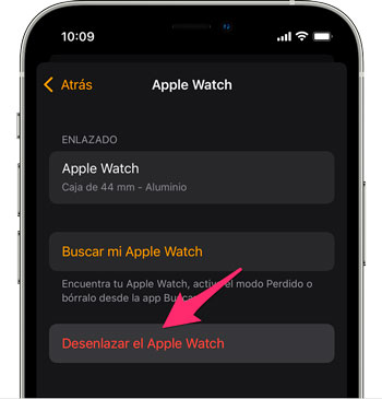 Confirmar desenlazar Apple Watch