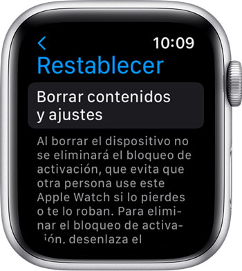 Restablecer Apple Watch