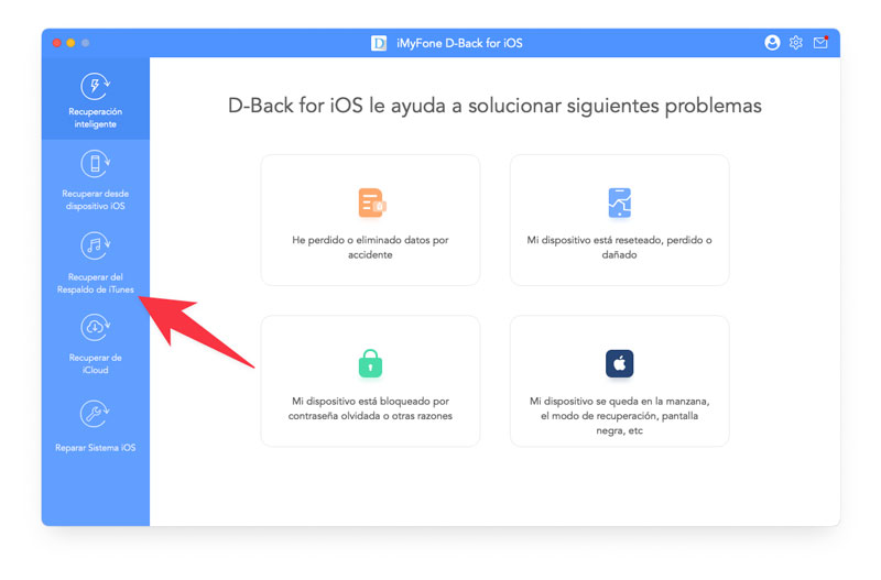 Recuperar desde respaldo de iTunes