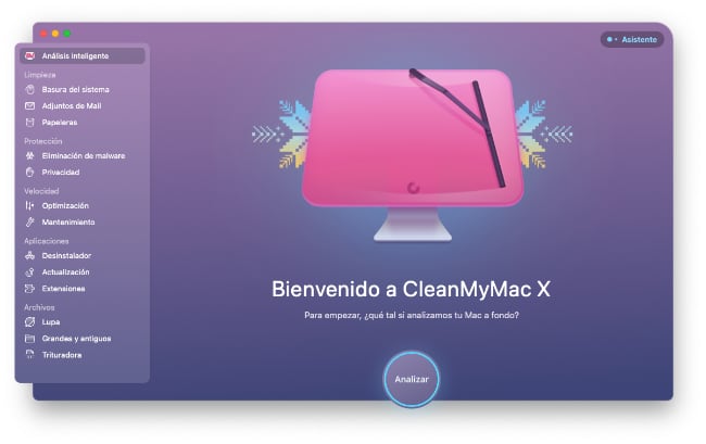 Pantalla principal de CleanMyMac X